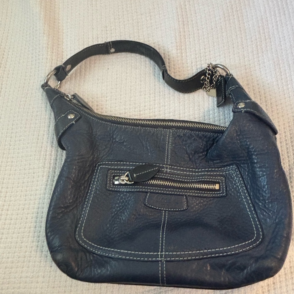 Coach Black Hobo Bag with Silver Hardware and Slouchy Design